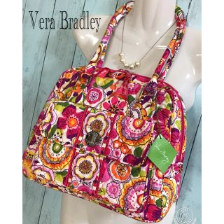 ヴェラブラッドリー(Vera Bradley)のタイムセール❗️新品ヴェラブラッドリーターンロックサッチエル　キーストラップ付(トートバッグ)