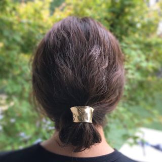 ヘアピアス  ポニーフック　 真鍮　縦約3 ㎝(ヘアアクセサリー)