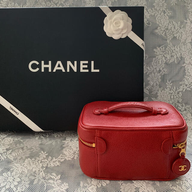 CHANEL バニティバッグ 赤