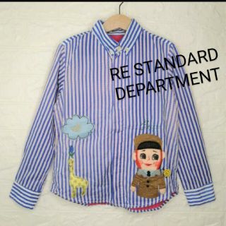 《RE STANDARD DEPARTMENT》ワッペン付き ストライプ シャツ(ブラウス)