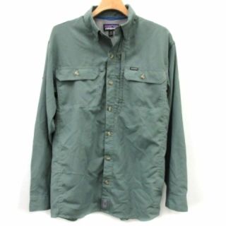 パタゴニア(patagonia)のパタゴニア ボタンダウンシャツ ワークシャツ 長袖  XS 緑(シャツ)