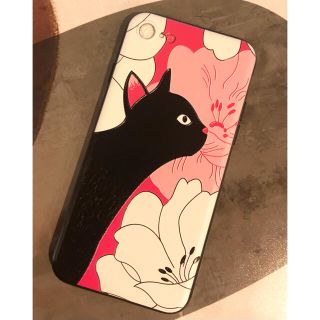 黒猫　エンボス加工　iPhoneケース(iPhoneケース)