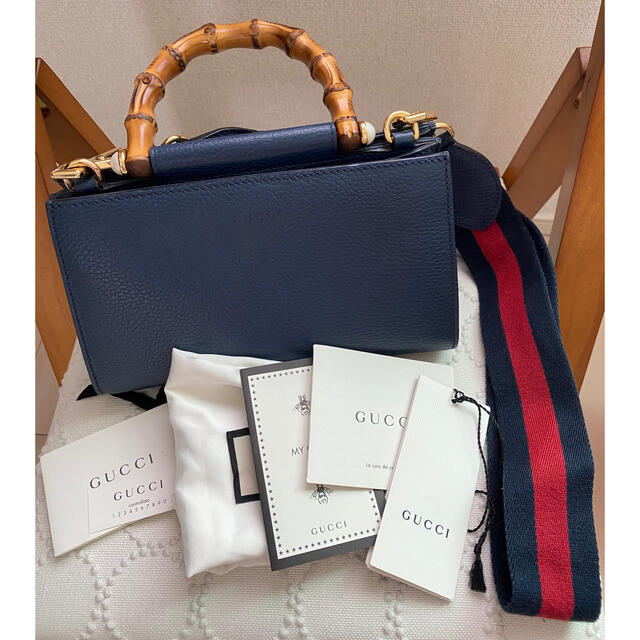 GUCCI グッチ ニムフェア バンブー トップハンドル ハンドバッグ-