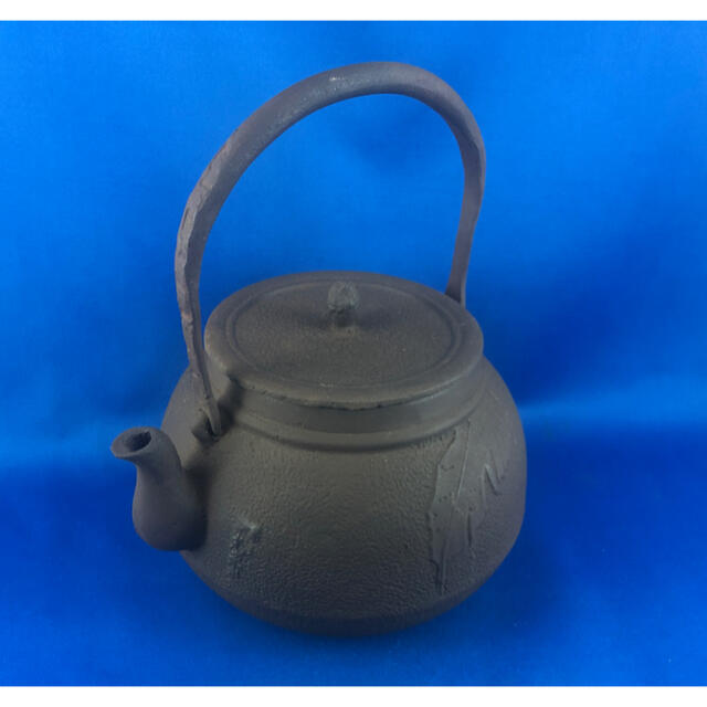 ◆茶道具◆岩手南部 光栄堂 葉紋 鉄瓶◆大正～昭和期