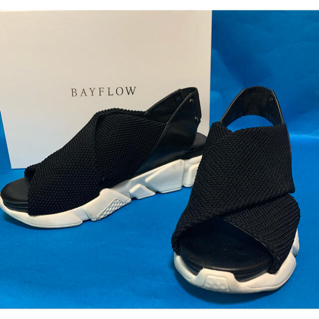 BAYFLOW(ベイフロー)のBAYFLOW ベイフロー スポサン クロスフラットサンダル黒 M24-24.5 レディースの靴/シューズ(サンダル)の商品写真