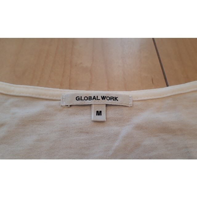 GLOBAL WORK(グローバルワーク)のGLOBAL WORK　白　ねじれ七分袖　Ｔシャツ レディースのトップス(Tシャツ(長袖/七分))の商品写真