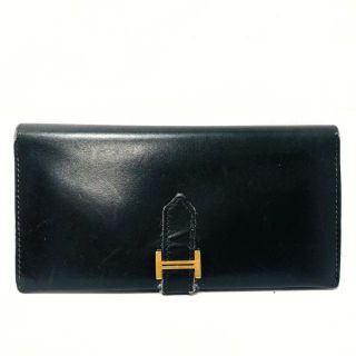 エルメス(HERMES)のエルメス 長財布 ベアン 黒 新型金具(財布)