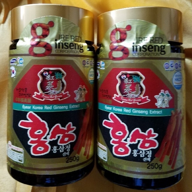 高麗濃縮 6年根新紅参精　高麗人参濃縮  250g  2本