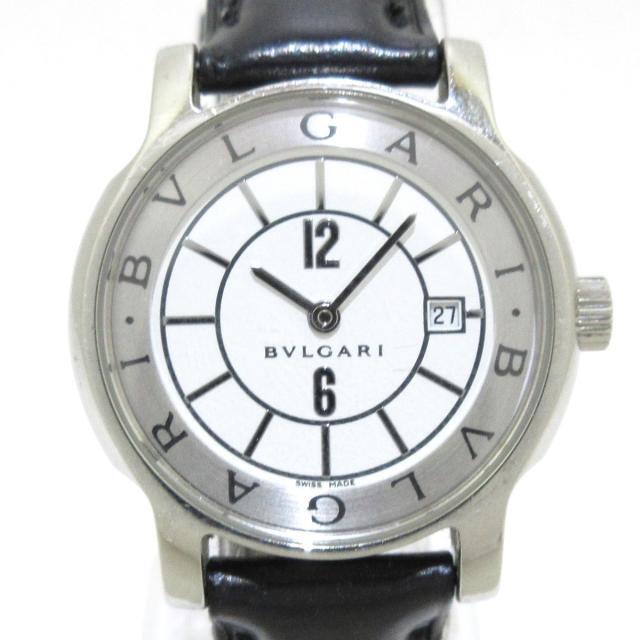 ■■BVLGARI ブルガリ ソロテンポ 白文字盤 クォーツ デイト レディース腕時計 ST29S