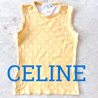 セリーヌ(celine)の美品　CELINE セリーヌ　マカダム柄　タンクトップ　イエロー　オレンジ(タンクトップ)