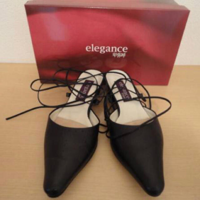 ほぼ 新品 17850円 elegance 卑弥呼 ミュール 23,5 革 靴サイズ