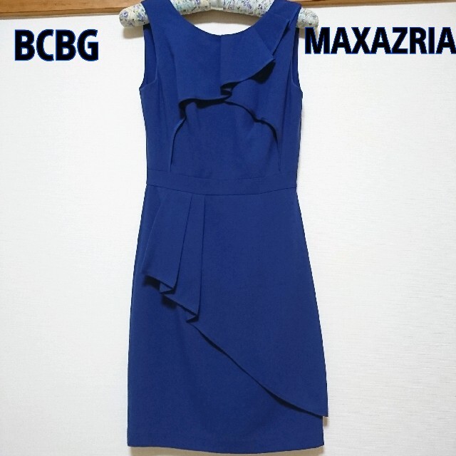 BCBGMAXAZRIA(ビーシービージーマックスアズリア)のBCBGMAXAZRIA ノースリーブ ワンピース　ブルー紺０ マックスアズリア レディースのワンピース(ひざ丈ワンピース)の商品写真