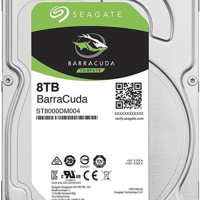 PC/タブレットSeagate BarraCuda 3.5" 8TB 内蔵ハードディスク 3個