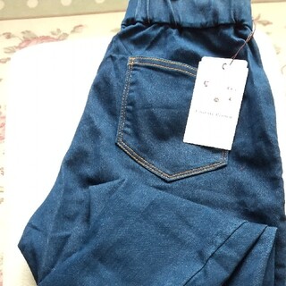 クチュールブローチ(Couture Brooch)のクチュールブローチ　裾リボン　ストレッチデニムパンツ　ブルー　40Lサイズ(デニム/ジーンズ)