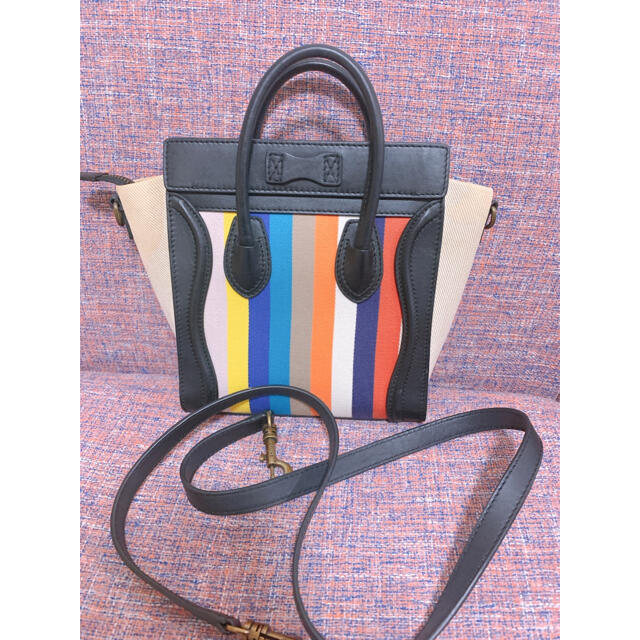 CELINE セリーヌ マルチカラー ラゲージ ナノショッパー ショルダー