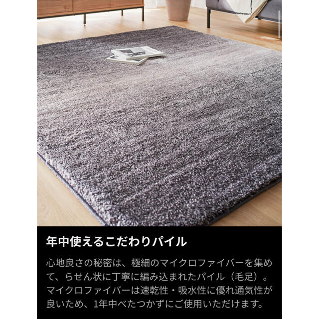 《新品未使用》LOWYA ラグ　185×185  ホットカーペット可　床暖房可 2