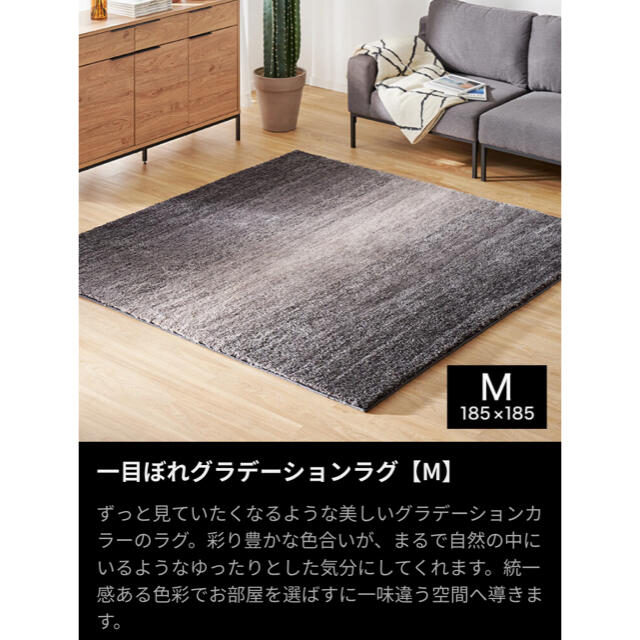 《新品未使用》LOWYA ラグ　185×185  ホットカーペット可　床暖房可 3