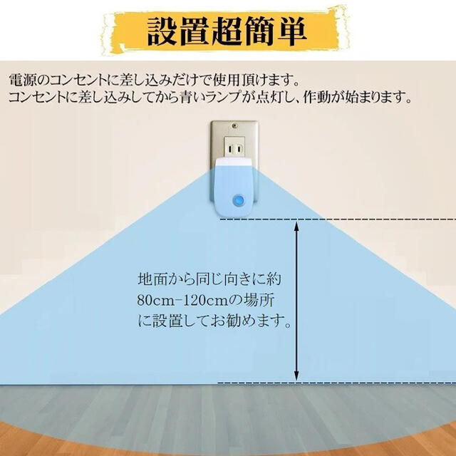 【新品・即発送】超音波害虫駆除装置 2個入りネズミゴキブリ退治 害虫除け インテリア/住まい/日用品の日用品/生活雑貨/旅行(日用品/生活雑貨)の商品写真