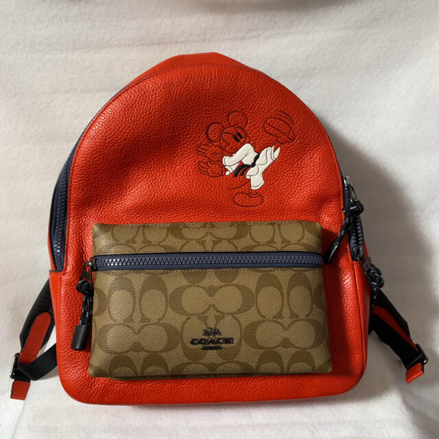 COACH コーチ　ディズニーコラボ　ミッキー　リュック　空手　レッド　赤