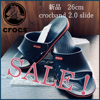 クロックス(crocs)のクロックス crocs  シャワーサンダル　クロックバンド　2.0 スライド　紺(サンダル)