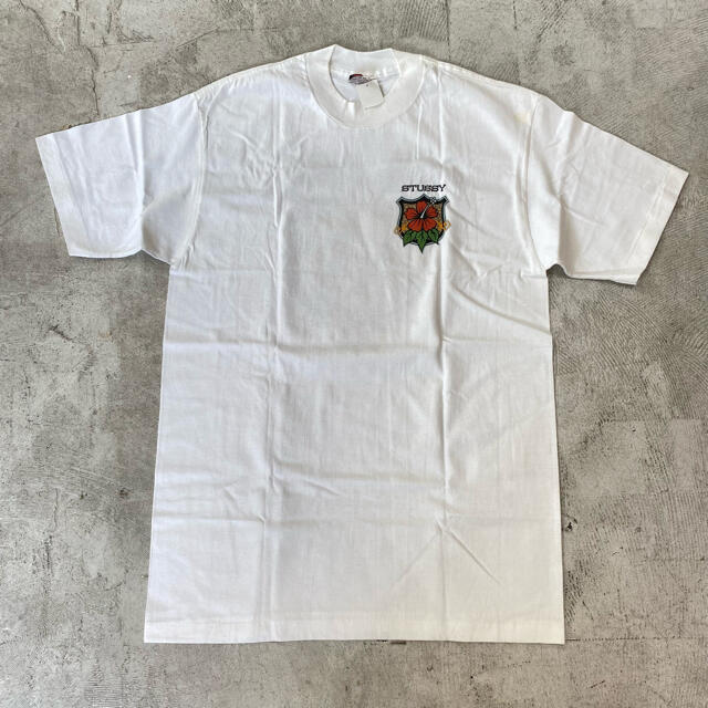 【STUSSY】90s old stussy ポロシャツ 白 M新品 タグ付き