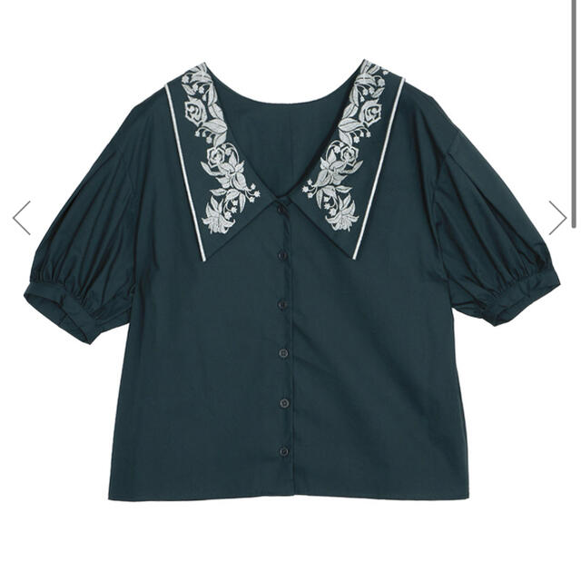 Ameri VINTAGE(アメリヴィンテージ)の新品 Ameri MEDI EMBROIDERY COLLAR BLOUSE  レディースのトップス(シャツ/ブラウス(半袖/袖なし))の商品写真