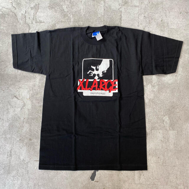 90s 逆向き　X-LARGE ロゴプリント　スウェット　ネイビー　L-XL