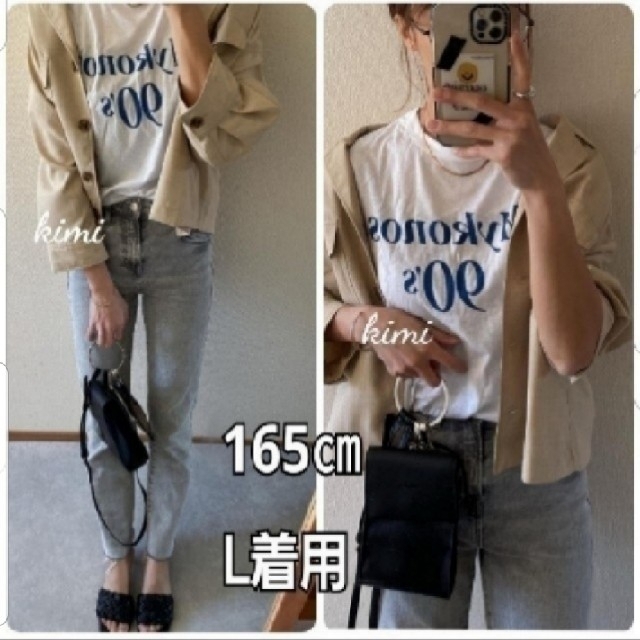 ZARA(ザラ)のZARA　(L　ブルー)　テキストTシャツ　ロゴTシャツ レディースのトップス(Tシャツ(半袖/袖なし))の商品写真