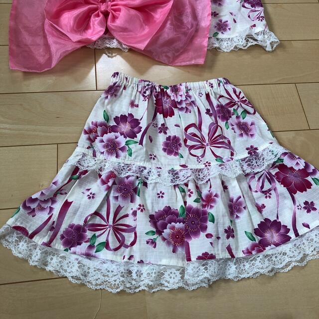 西松屋(ニシマツヤ)の子供浴衣　スカート　甚平　110 キッズ/ベビー/マタニティのキッズ服女の子用(90cm~)(甚平/浴衣)の商品写真