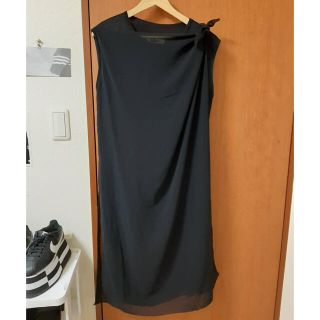 マルタンマルジェラ(Maison Martin Margiela)のMaison Margiela MM6 変形ワンピース  カットソー　ブラック(ミニワンピース)