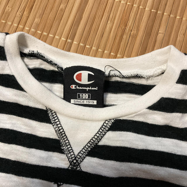 Champion(チャンピオン)の古着 チャンピオン 半袖 ボーダーTシャツ 100 キッズ キッズ/ベビー/マタニティのキッズ服男の子用(90cm~)(Tシャツ/カットソー)の商品写真