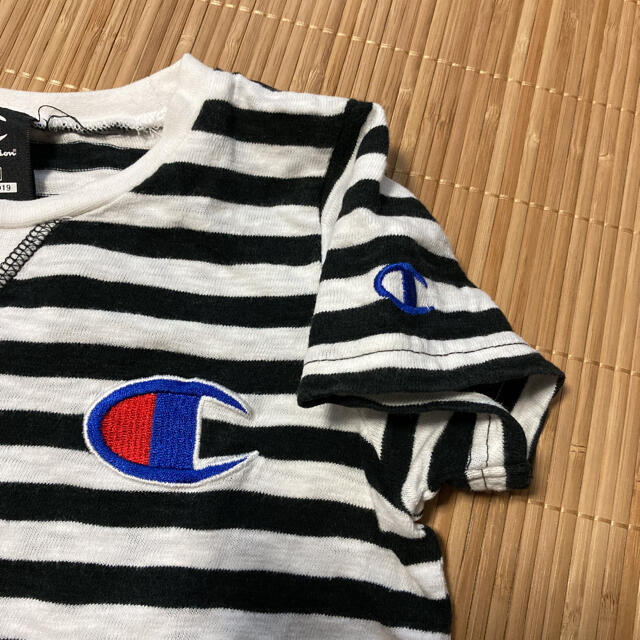 Champion(チャンピオン)の古着 チャンピオン 半袖 ボーダーTシャツ 100 キッズ キッズ/ベビー/マタニティのキッズ服男の子用(90cm~)(Tシャツ/カットソー)の商品写真