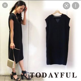 トゥデイフル(TODAYFUL)のtodayful♡黒ワンピース♡美品♡ジャンパースカート(ひざ丈ワンピース)