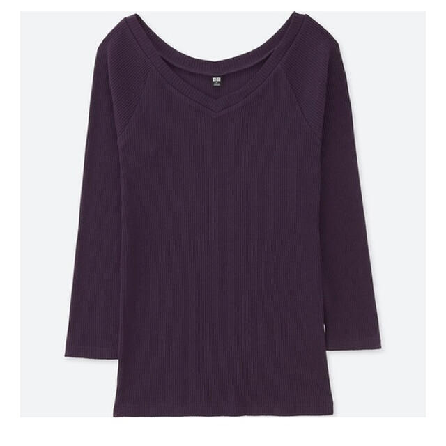 UNIQLO(ユニクロ)のユニクロ　七分丈リブトップス レディースのトップス(Tシャツ(長袖/七分))の商品写真