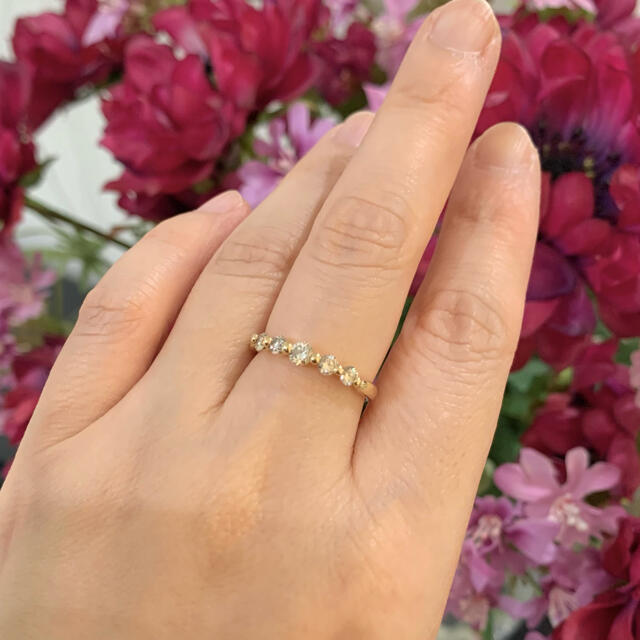 K18 YG 計0.5ct ダイヤモンドハーフエタニティリング K18 YG 計0.5ct ダイヤモンドハーフエタニティリング