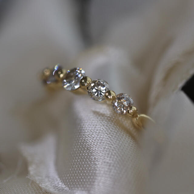 K18 YG 計0.5ct ダイヤモンドハーフエタニティリング K18 YG 計0.5ct ダイヤモンドハーフエタニティリング