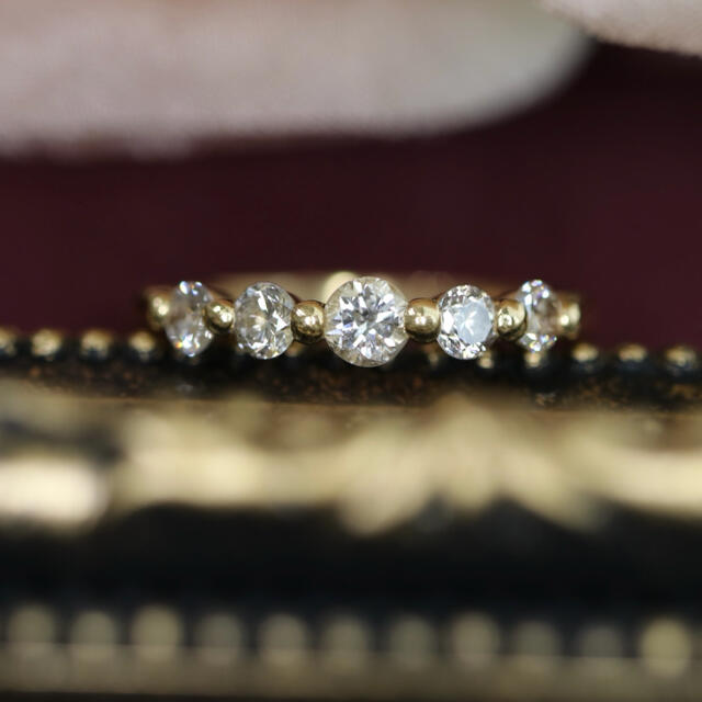 K18 YG 計0.5ct ダイヤモンドハーフエタニティリング K18 YG 計0.5ct ダイヤモンドハーフエタニティリング