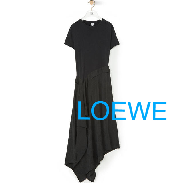 LOEWE♡ロエベ SATIN＆JERSEYTシャツドレス