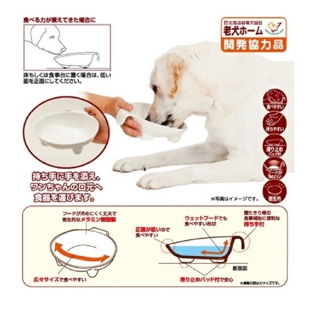 安心の関税送料込み 未使用品 2個セット 持ち手付き 餌皿 介護皿 シニア ペット 犬猫 通販