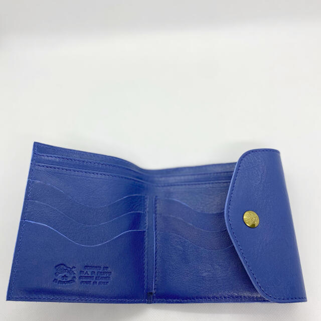 IL BISONTE(イルビゾンテ)の【超希少未使用】イルビゾンテ 二つ折り財布 ダブルフラップ ☆ロイヤルブルー☆ レディースのファッション小物(財布)の商品写真