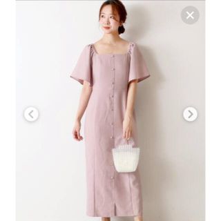 スピックアンドスパン(Spick & Span)のスクエアネックドレスワンピース　新品　タグ付き(ひざ丈ワンピース)