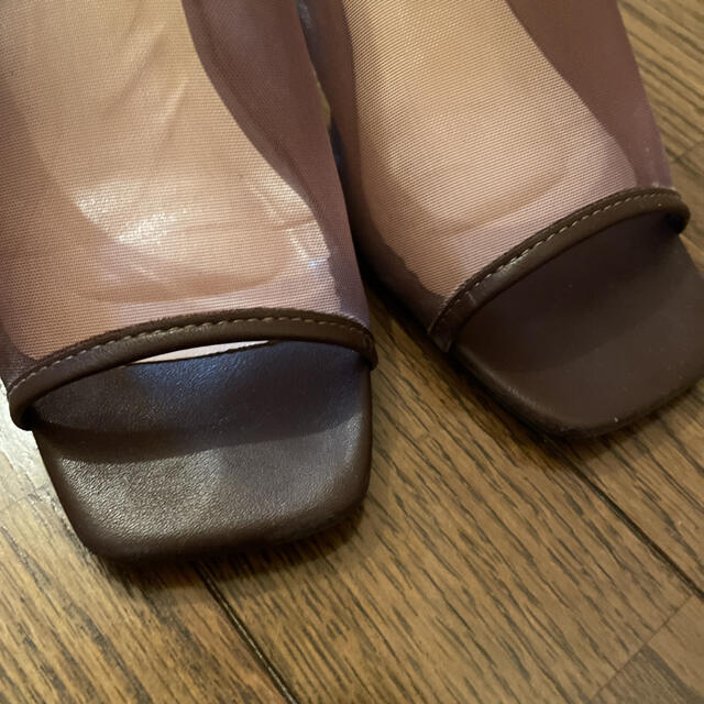 Amiami シアー　クリアヒールサンダル　ブラウン レディースの靴/シューズ(サンダル)の商品写真