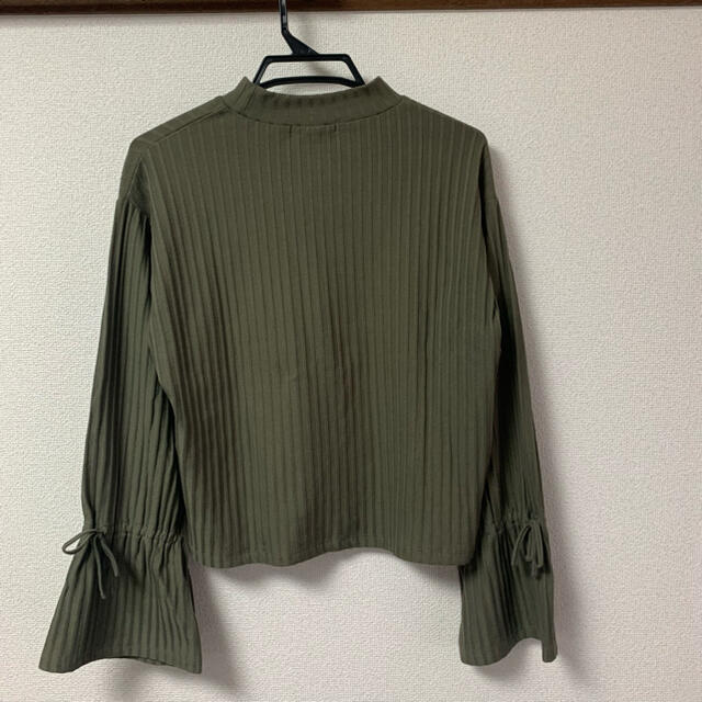 moussy(マウジー)のmoussy カットソー RIBBON SLEEVE RIB TOPS レディースのトップス(カットソー(長袖/七分))の商品写真