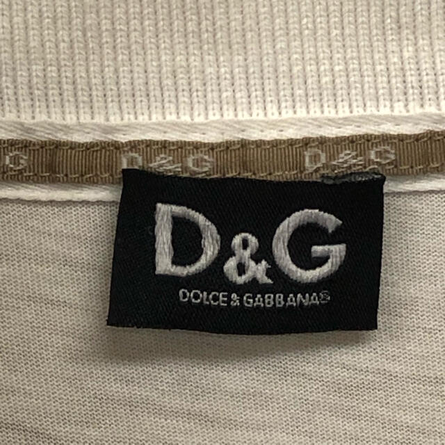 DOLCE&GABBANA(ドルチェアンドガッバーナ)の【激レア】ドルチェ&ガッバーナ　ポロシャツ  胸刺繍ロゴ　ホワイト メンズのトップス(ポロシャツ)の商品写真