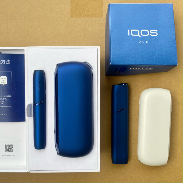 IQOS(アイコス)の【華様専用】iQOS 3 DUO＋3 MULTI ステラブルー＋DUO白充電器　 メンズのファッション小物(タバコグッズ)の商品写真