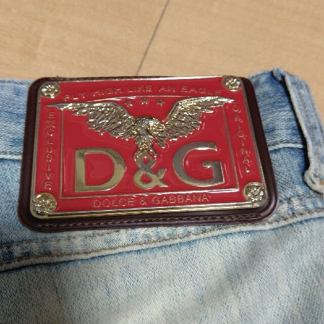 D&G 金属プレート ダメージ デニム