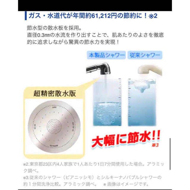アラミック シルキーナノバブルシャワー GS コスメ/美容のボディケア(バスグッズ)の商品写真