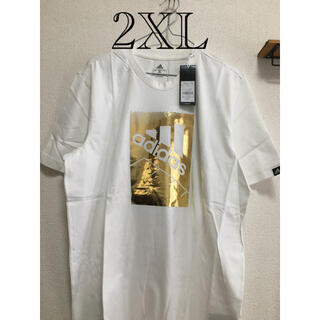 アディダス(adidas)のadidas ホワイト×ゴールドプリント　Tシャツ(Tシャツ/カットソー(半袖/袖なし))