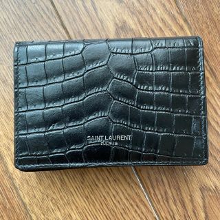 サンローラン(Saint Laurent)のサンローラン　クロコ　カードケース(名刺入れ/定期入れ)