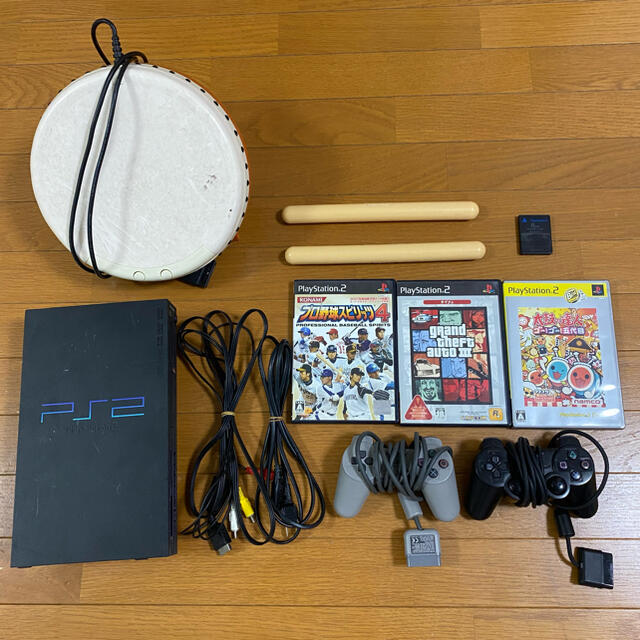 ps2 本体　太鼓の達人セット　プロスピ グラセフ等　コントローラー２つ付き